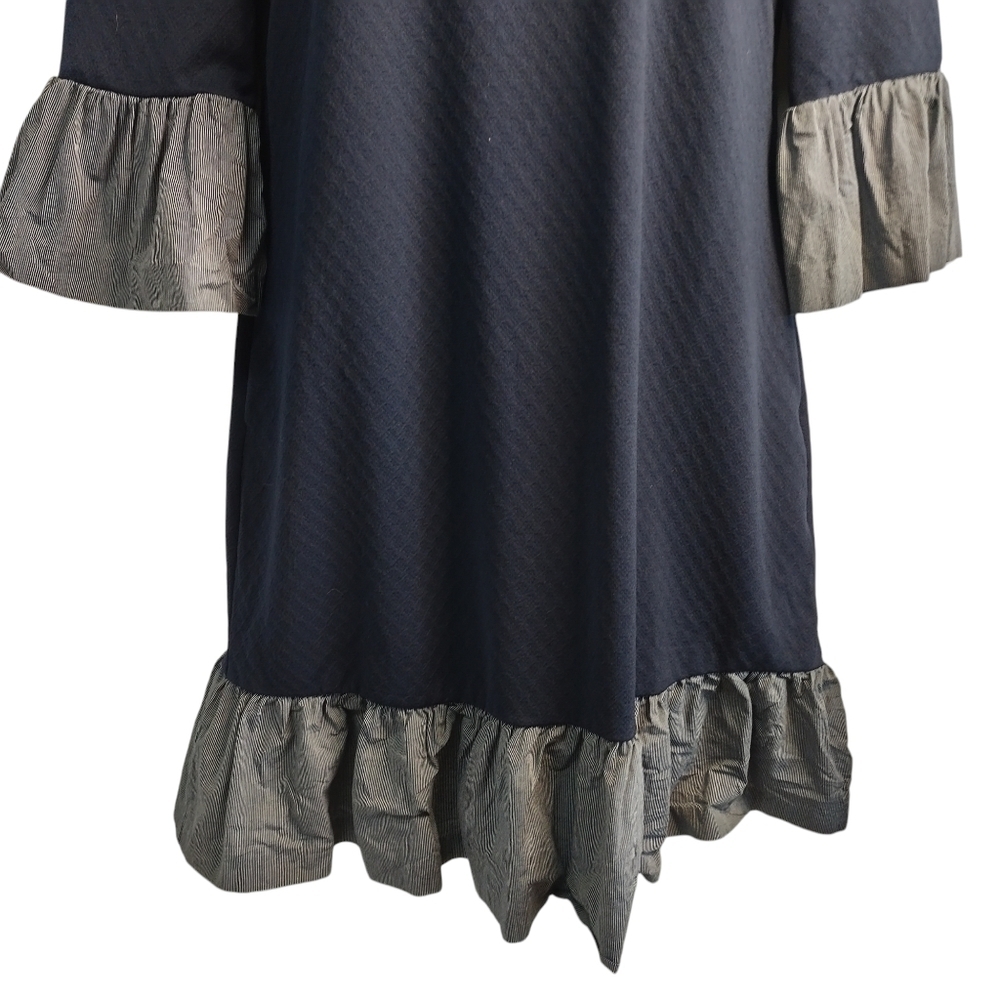 Vivi by Violet Weekend Women's Navy Blue Ruffled Dress Size M - Picture 4 of 8